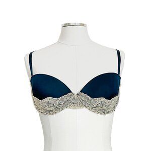 maidenform | multiway scalloped lace balconette underwire push up bra | sz 36b